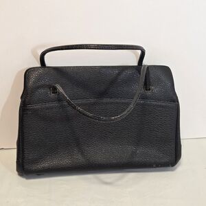 Vintage Black Top-Handle Satchel for Women